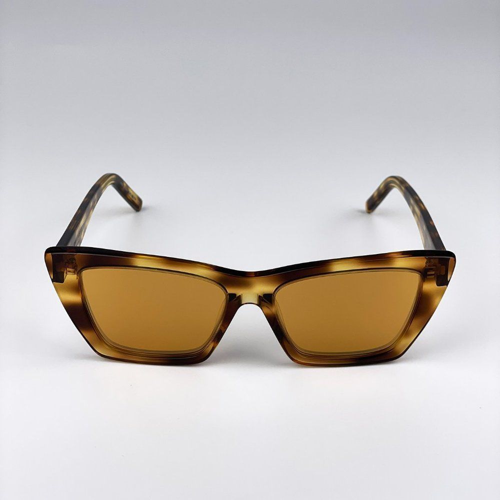 Saint Laurent SL276 MICA 022 Sunglasses Havana Yellow Cat Eye Women - Picture 8 of 13
